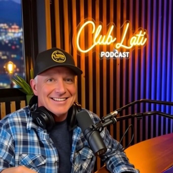 Club Lati host recording a podcast